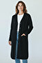 Women's Front Buttoned Pocketed Crochet Cardigan with a Cyclist Neckline - 4