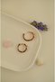 Drop Stone Detailed Hoop Earrings – Rose Gold Hoop with Zircon Stone - 6
