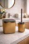 Bathroom Trash Can and Toilet Brush Set |   Modern and Stylish Bathroom Accessories Set of 2 - 2