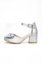 Princess Model Glittery Stone Girls' Heeled Shoes - Ankle Strap - 5