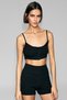 Zerra Women's Soft and Flexible Fabric Printed Detailed Strappy Buttoned Black Sports Bra - 5