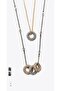 Shiny Combination Necklace Set with Ring 2-Piece Zra Brand Model Necklace Set