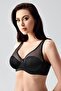 Women's C Cup Underwire Tulle Detailed Shaping / Sculpting Bra |   Black 2304 - 3