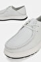 Men's White Genuine Natural Leather Eva Sole Sneaker Lace-Up Shoes - 3