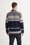 Ready-Made Knitted Striped Vintage Wool Blend Regular Fit Zippered Sweat Cardigan - 2