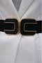Gold Buckle Leather Detailed Elastic Belt Dress Belt Coat Belt Shirt Belt Waist Belt - 3