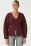 Women's Osea Premium Fitted Waist Burgundy Stylish Button Detail Peplum Blouse - 7
