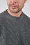 Smoked Crew Neck Embossed Knit 100% Lamb Wool Men's Knitwear Sweater - 5