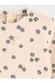 Beige crew neck Printed ruffled baby girl t-shirt from hera fashion - 3