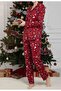 Patterned Suede Fabric Pajama Set - 2