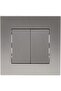 KB32R_1_AS Vivace Silver - 1-way plate switch 2 gang - 16AX - Silver