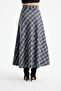 Women's Gray Long Plaid Skirt - 7