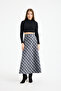 Women's Gray Long Plaid Skirt