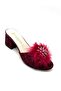 Women's Lace Stone Shoes Bordo - 3