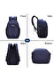 Large Polyester Backpack for School and Travel with 4 Zip Compartments and Laptop Pocket - 7