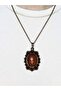 Natural Stone Star Natural Stone Flower Patterned Authentic Women's Necklace with 45 cm Chain Euk31Y - 2