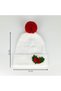 Knitwear Beanie Hand-Knitted with Christmas Flower and Pompom Decoration - 2