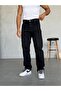 Men's Black Stonewashed Baggy Fit Wide Leg Long Jeans (Regular Waist)
