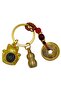 Maneki Neko Brass Keychain with Rotating Wheel Triple Luck Figure Noprnc02 - 6