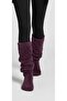 Wellsoft Plush Knee High Home Socks Long Socks Booties Winter Unisex Purple - 4