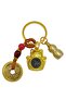 Maneki Neko Brass Keychain with Rotating Wheel Triple Luck Figure Noprnc02 - 2