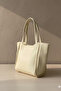 Women's Bag Cream Large Size Hand and Shoulder Bag