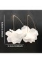 White Organza Flower Long Dangle Earrings - 3