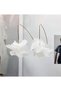 White Organza Flower Long Dangle Earrings - 2