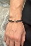 Classic Braided Handcuff Men's Steel Bracelet - Copper Color - 2