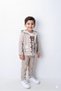 Boys 100% Cotton Velvet Cardigan, Trousers and Teddy Bear Printed Long-Sleeve Sweatshirt, 3-Piece Premium Series - 2