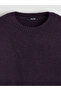 Purple Crew Neck Oversized Women's Knitwear Sweater from Plus-Store - 6