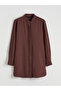 Brown judge collar women's shirt tunic from plus-store - 5