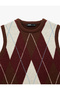 Crew Neck Diamond Pattern Sweater - 4