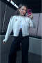 Cream Short Knit Cardigan with Teddy Bear Detail