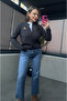 Anthracite Short Knit Cardigan with Teddy Bear Detail - 5