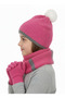 Girl's Pompom Scarf Beanie Gloves 3-Piece Winter Set - 2