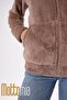 Women's Hooded Fleece Jacket Soft Textured Zippered Daily Casual Sweatshirt - 2
