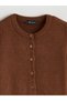 Lcw Vision Brown Crew Neck Women's Knitwear Cardigan - 8