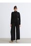 Alita City Farkıyla Soulife Black Combed Cotton Plain Women's Cardigan - 2