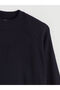 Navy Blue Crew Neck Oversized Women's Knitwear Sweater from Plus-Store - 6