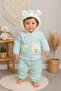 Unisex Baby Hooded Zippered Double Tracksuit Set - 3