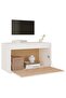 Wall Cabinet White 60x30x35 cm Solid Pinewood - 2