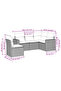 5 Piece Garden Sofa Set with Cushions Beige Poly Rattan - 2