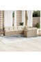 9 Piece Garden Sofa Set with Cushions Beige Poly Rattan