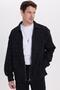 Men's relaxed fit comfortable cut zip-up patterned knit black jacket shirt - 7