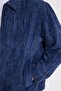 Men's Relax Fit Comfortable Cut Ribbed Zipper Lined Pocket College Indigo Coat Jacket - 4