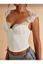 Iconic Lace Bustier Top – Stylish Bustier Blouse with Lace Detailing - 4