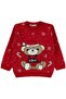 Bear Patterned Sweater with Hat for 2-5 Years Old - Red