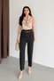 Black High Waist Belted Carrot Pants