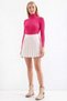 Women's Fuchsia Turtleneck Corded Fabric Knitwear Sweater -Fk0001 - 2
